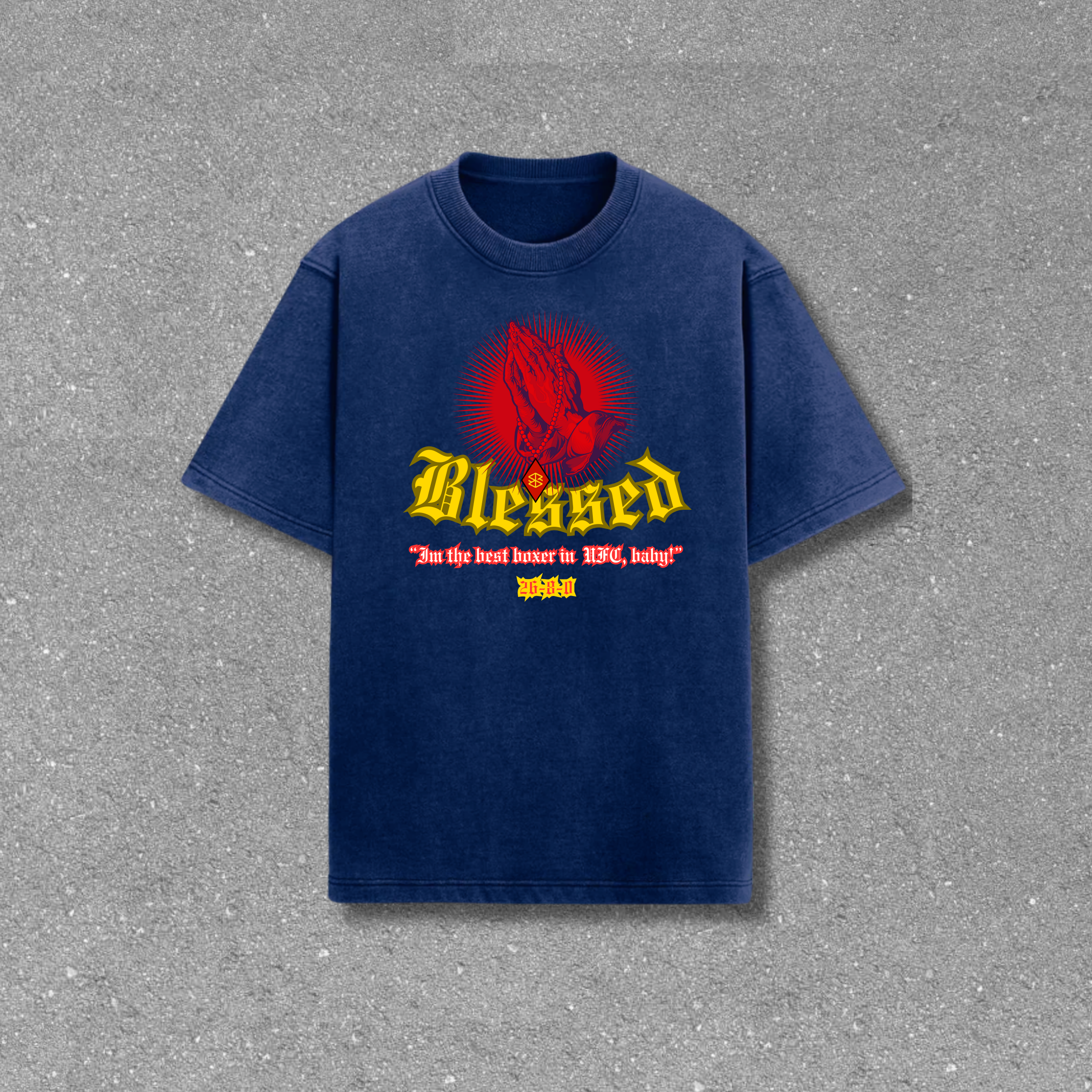 Max "Blessed" Holloway Acid Wash Oversized T-Shirt