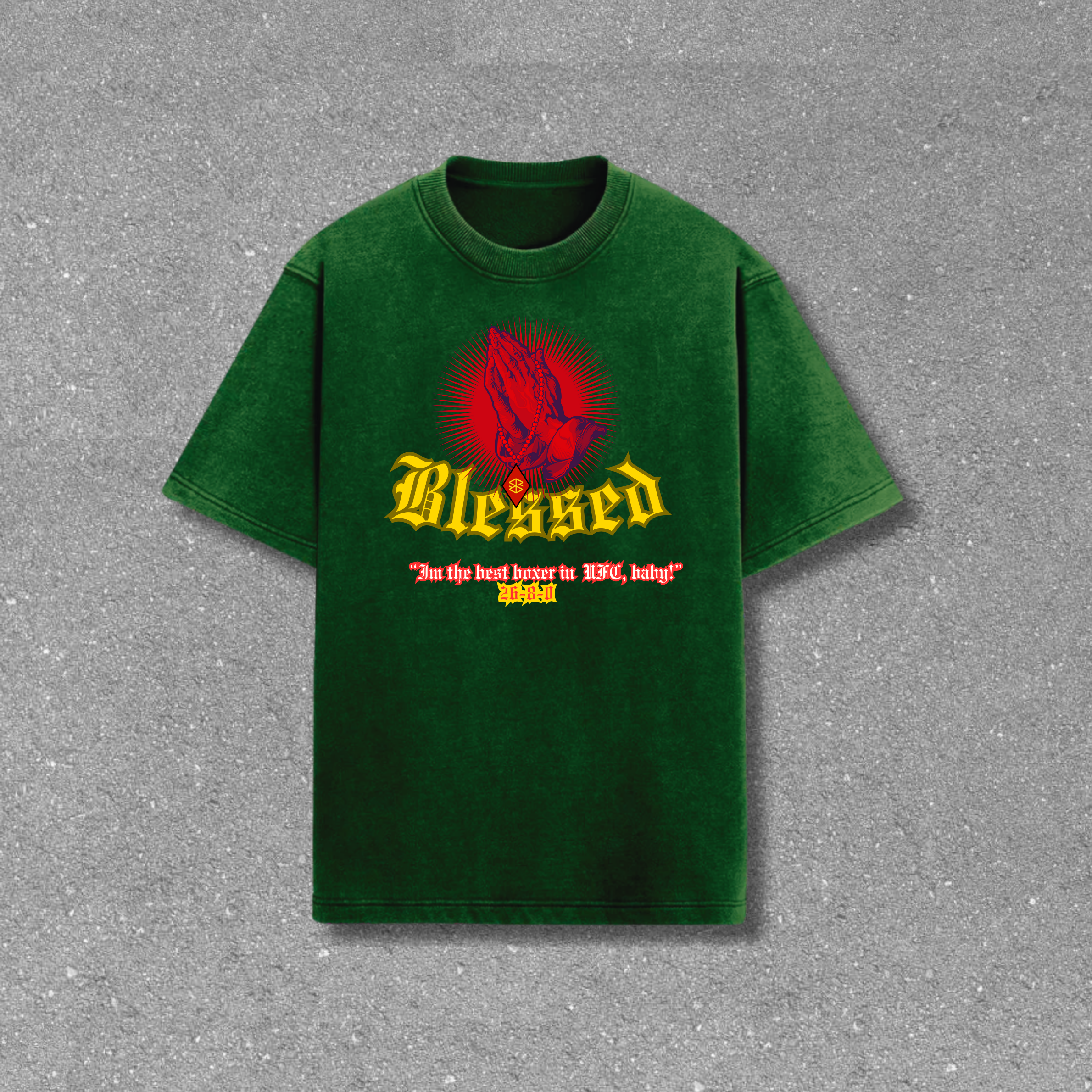 Max "Blessed" Holloway Acid Wash Oversized T-Shirt