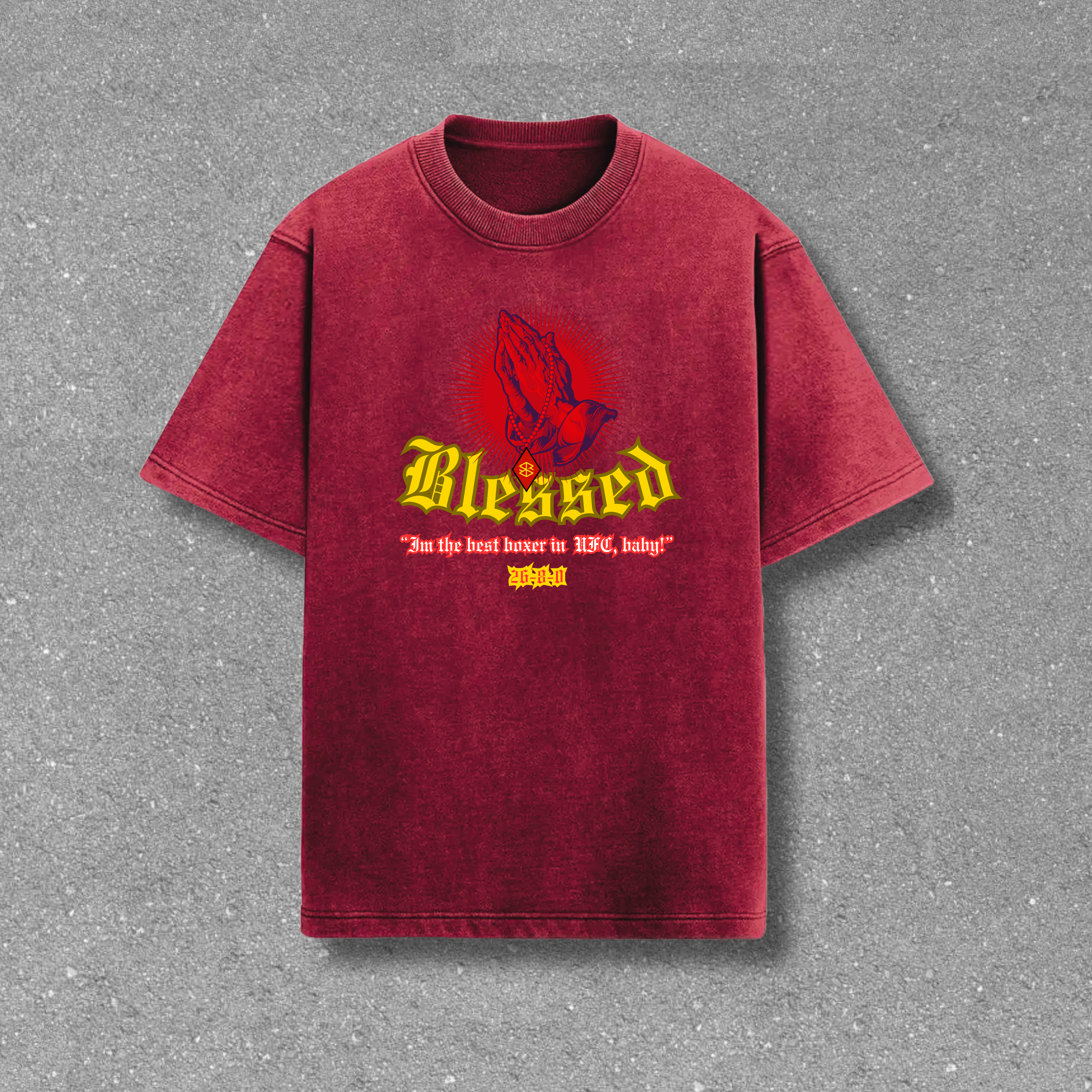 Max "Blessed" Holloway Acid Wash Oversized T-Shirt