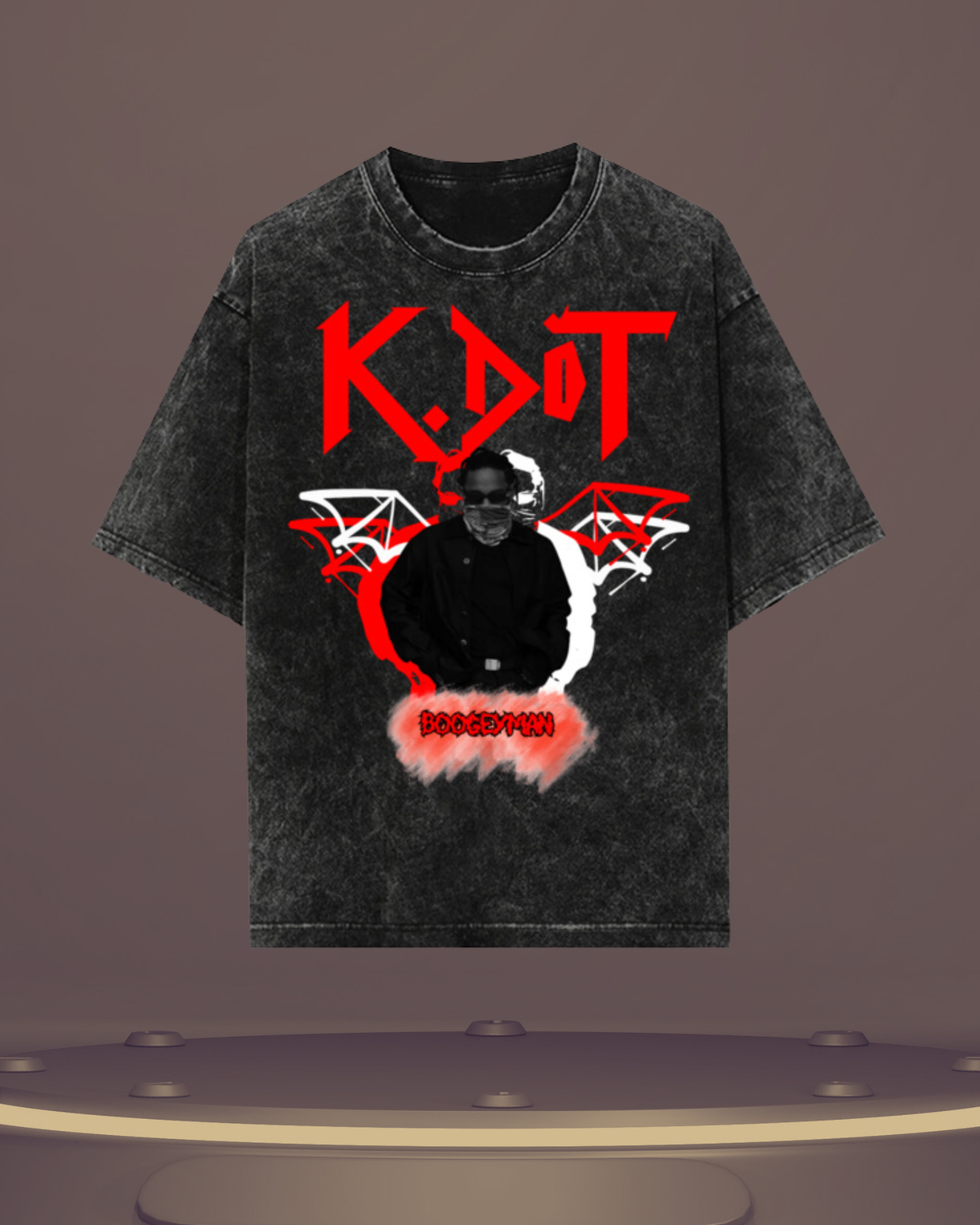 Kendrick Lamar "K-DOT" Acid Wash Oversized T-Shirt