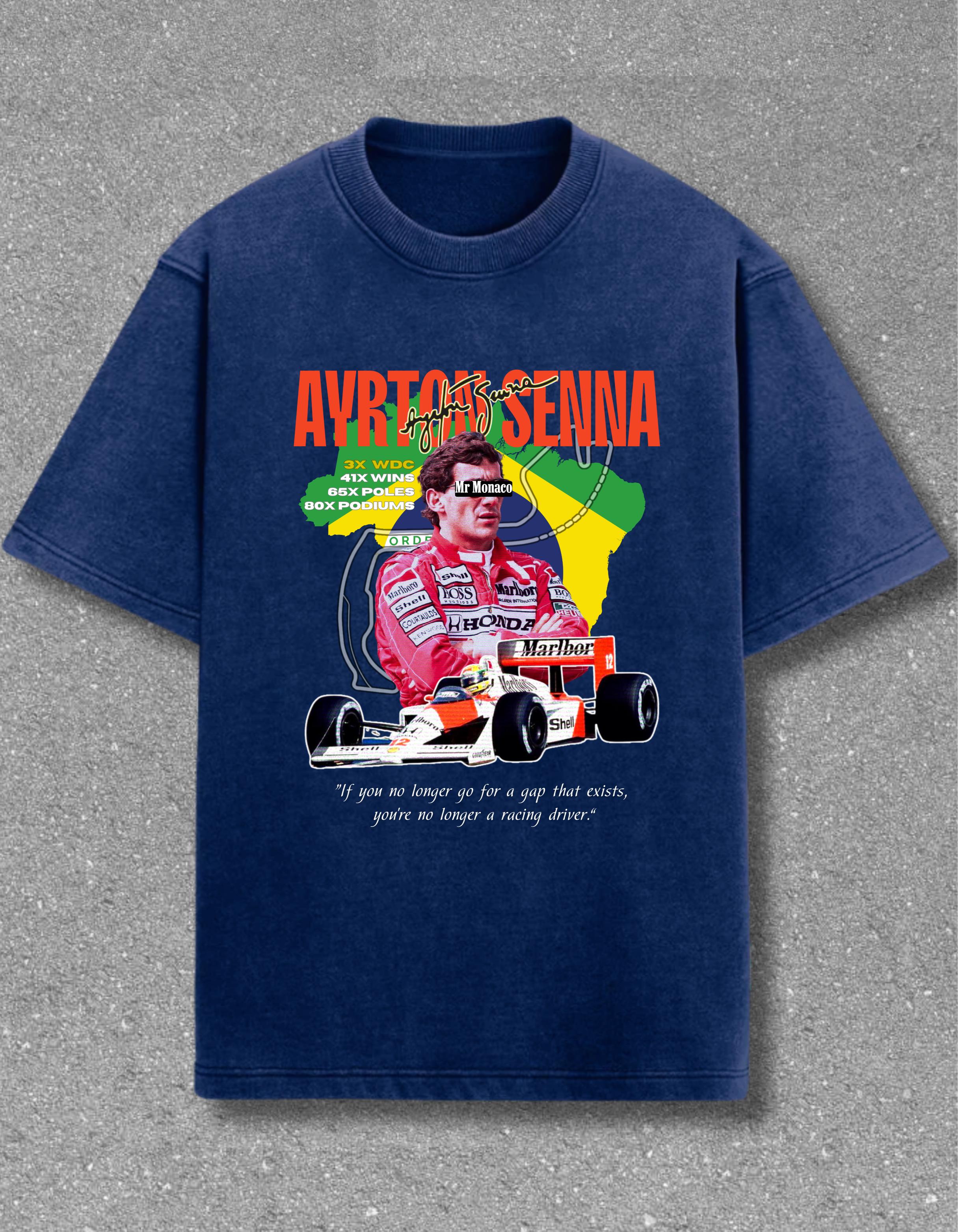 Ayrton Senna Mr. Monaco Acid Wash Oversized T-Shirt