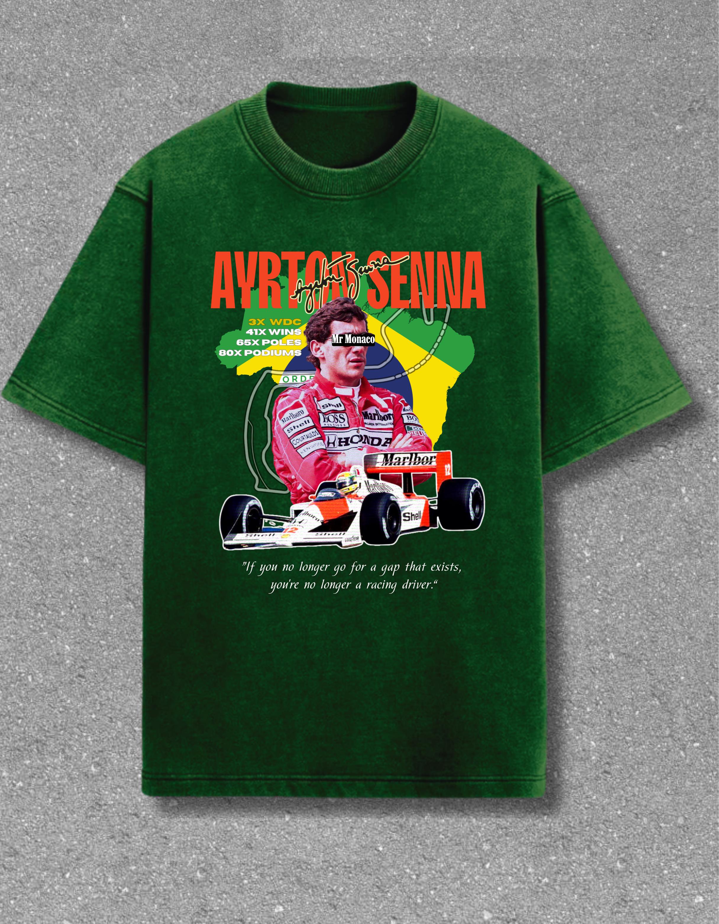 Ayrton Senna Mr. Monaco Acid Wash Oversized T-Shirt