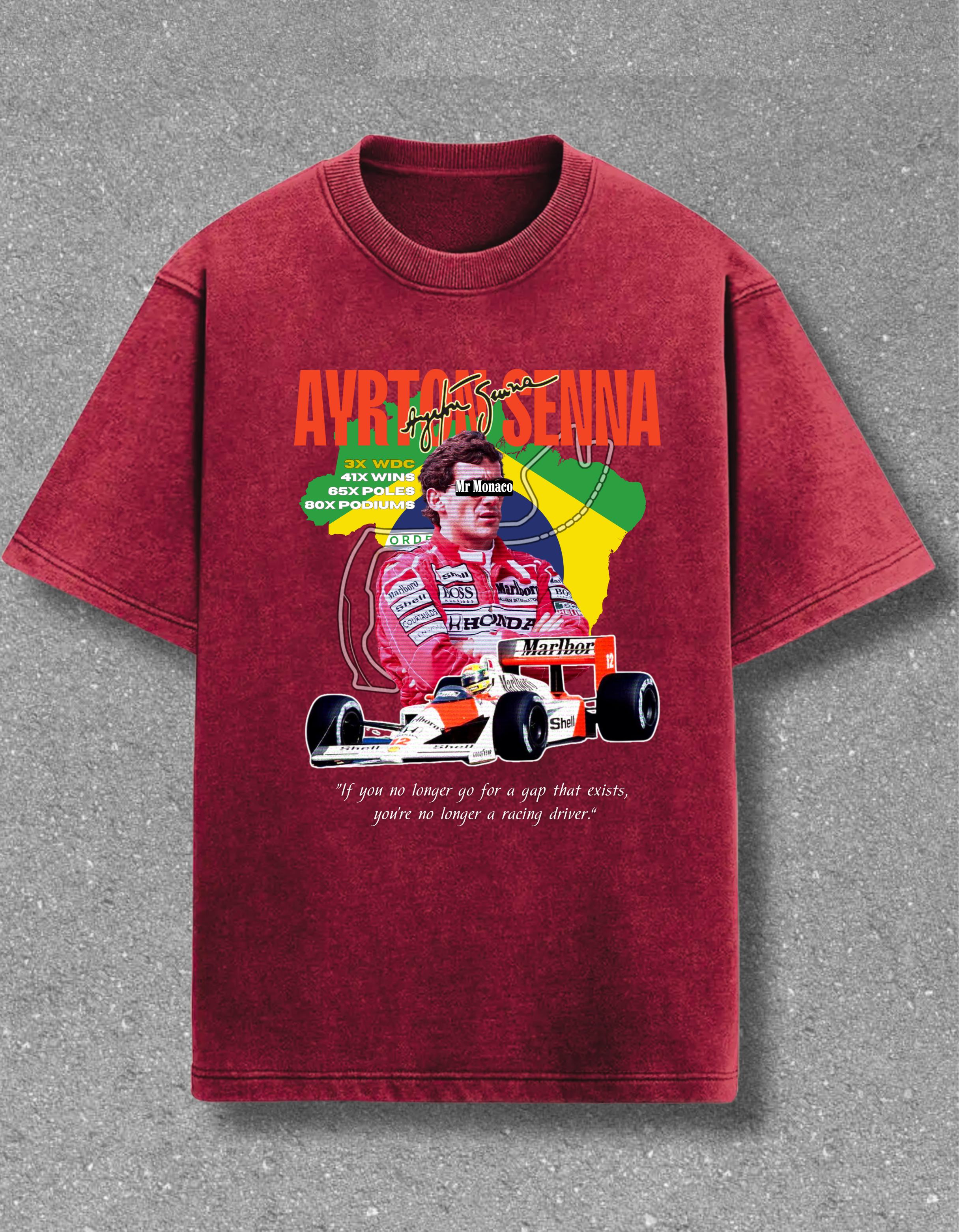 Ayrton Senna Mr. Monaco Acid Wash Oversized T-Shirt