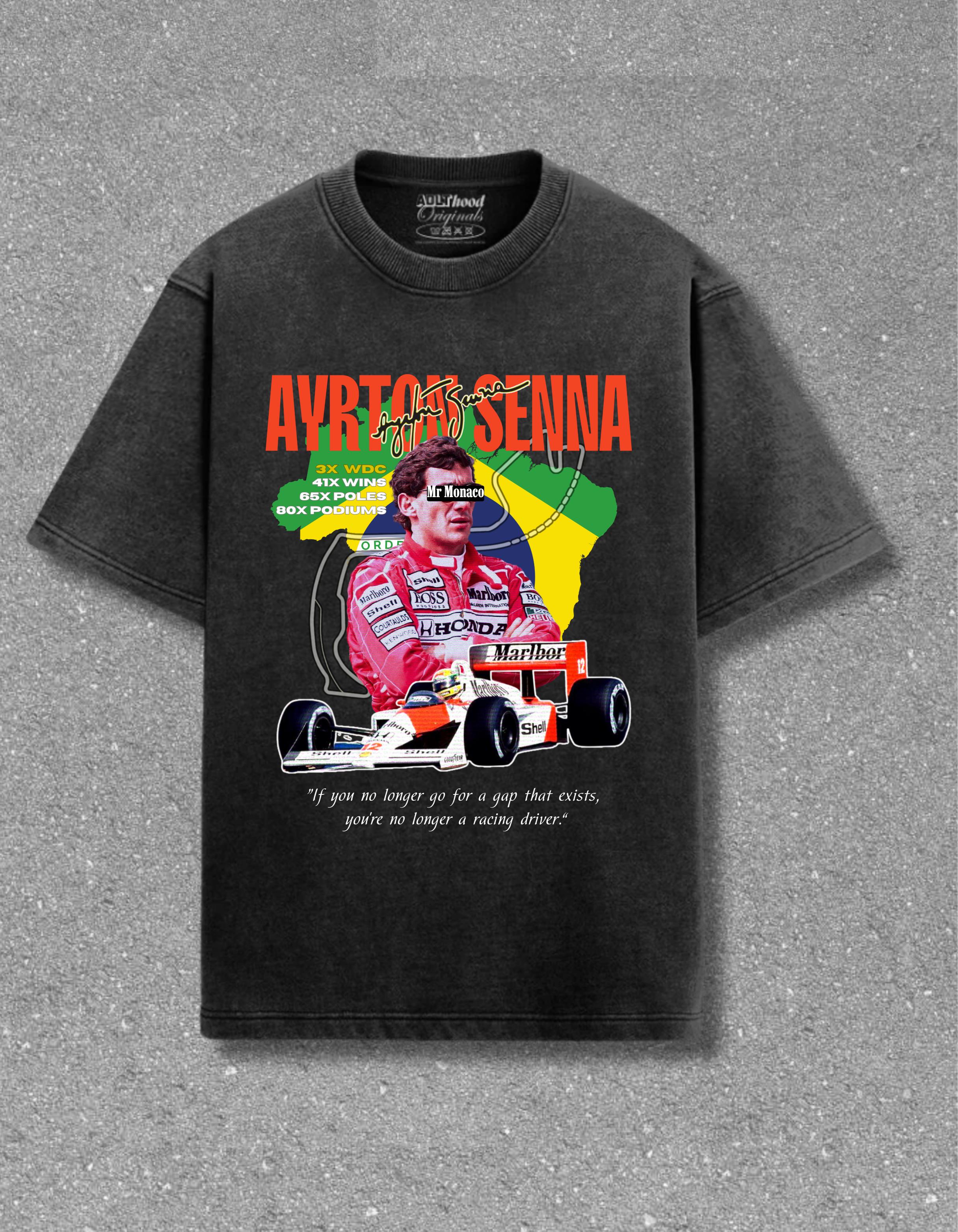 Ayrton Senna Mr. Monaco Acid Wash Oversized T-Shirt