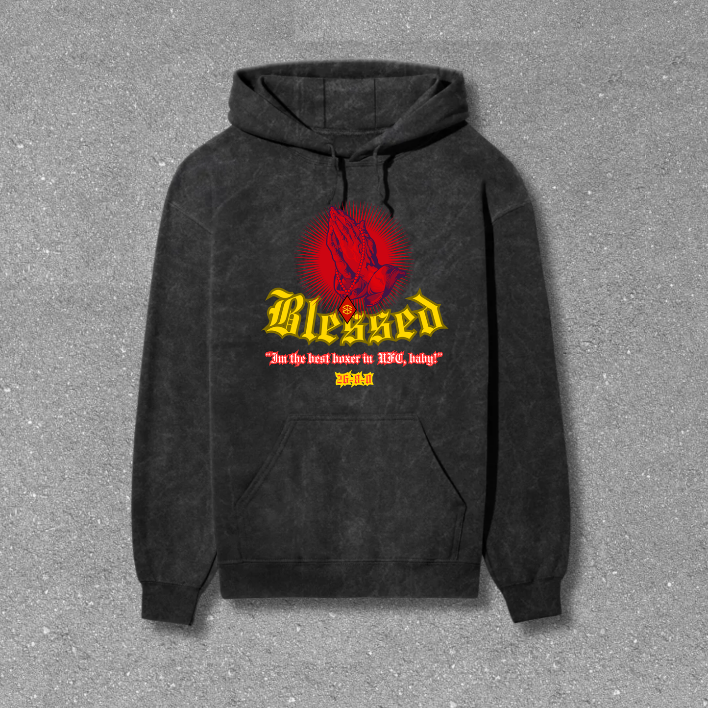 Max "Blessed" Holloway Acid Wash Hoodie