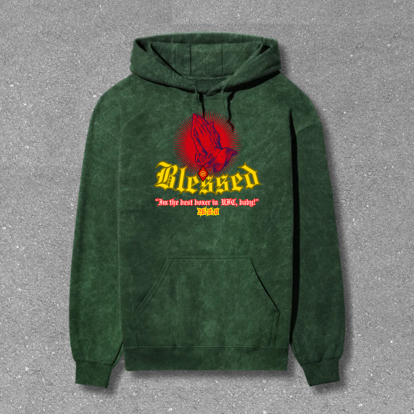 Max "Blessed" Holloway Acid Wash Hoodie