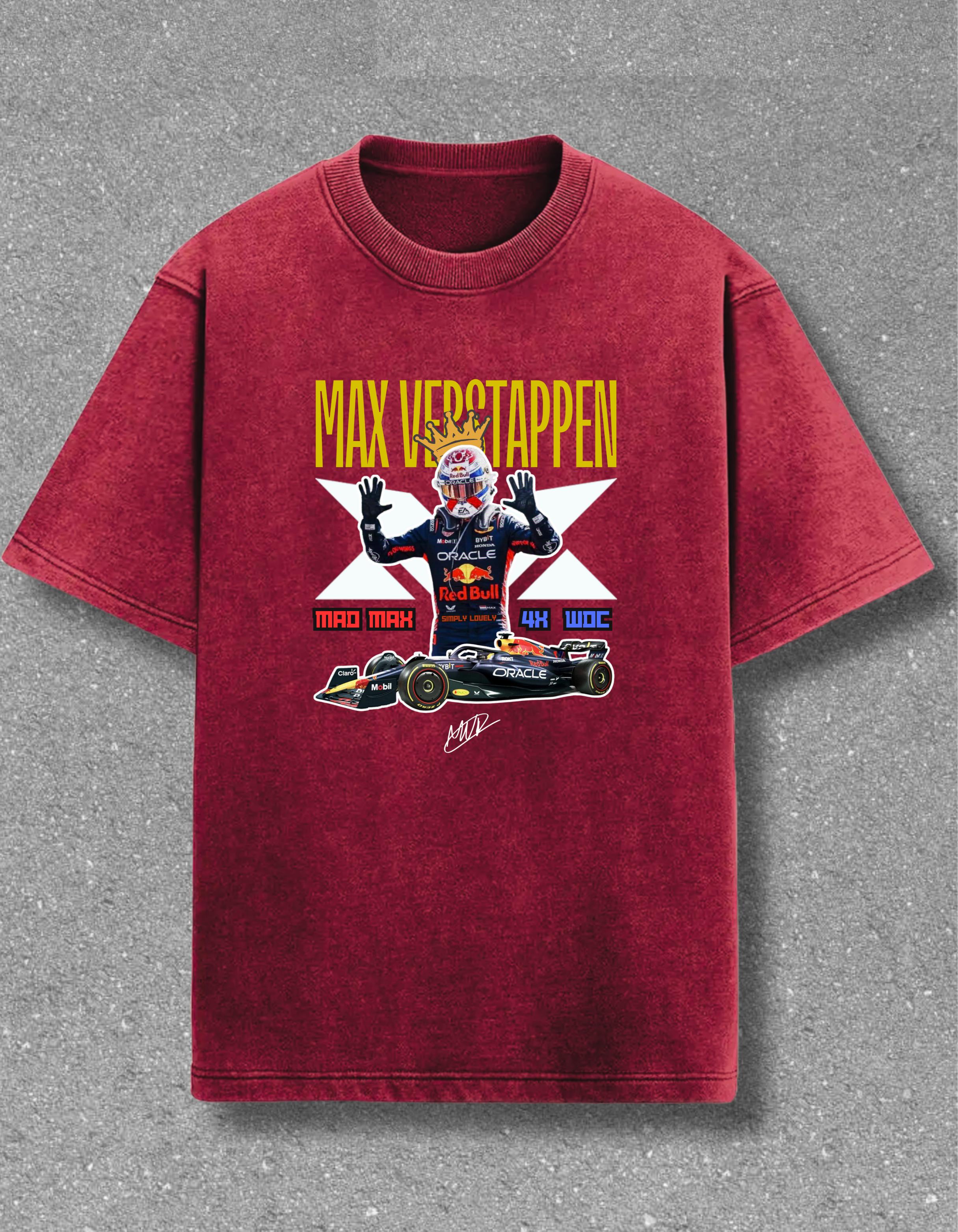 Max Verstappen Mad Max Acid Wash Oversized T-Shirt