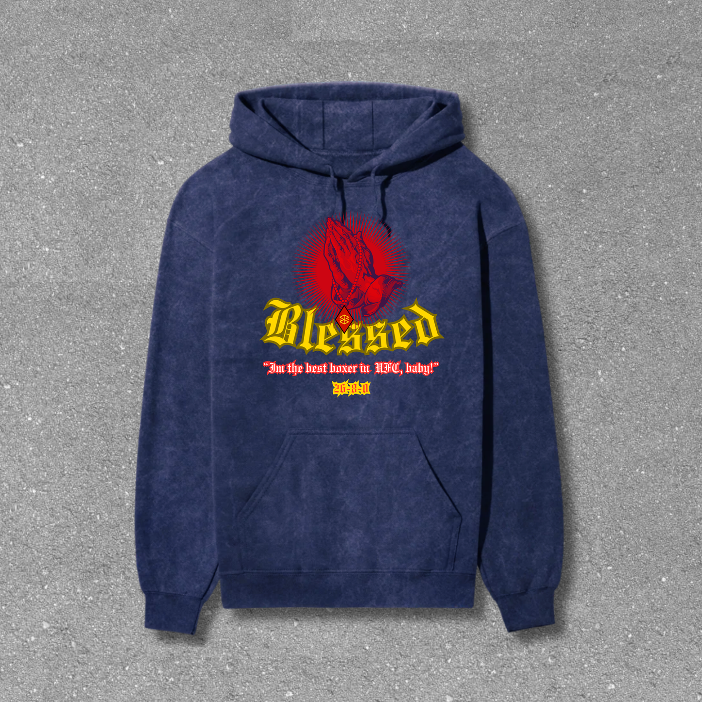 Max "Blessed" Holloway Acid Wash Hoodie