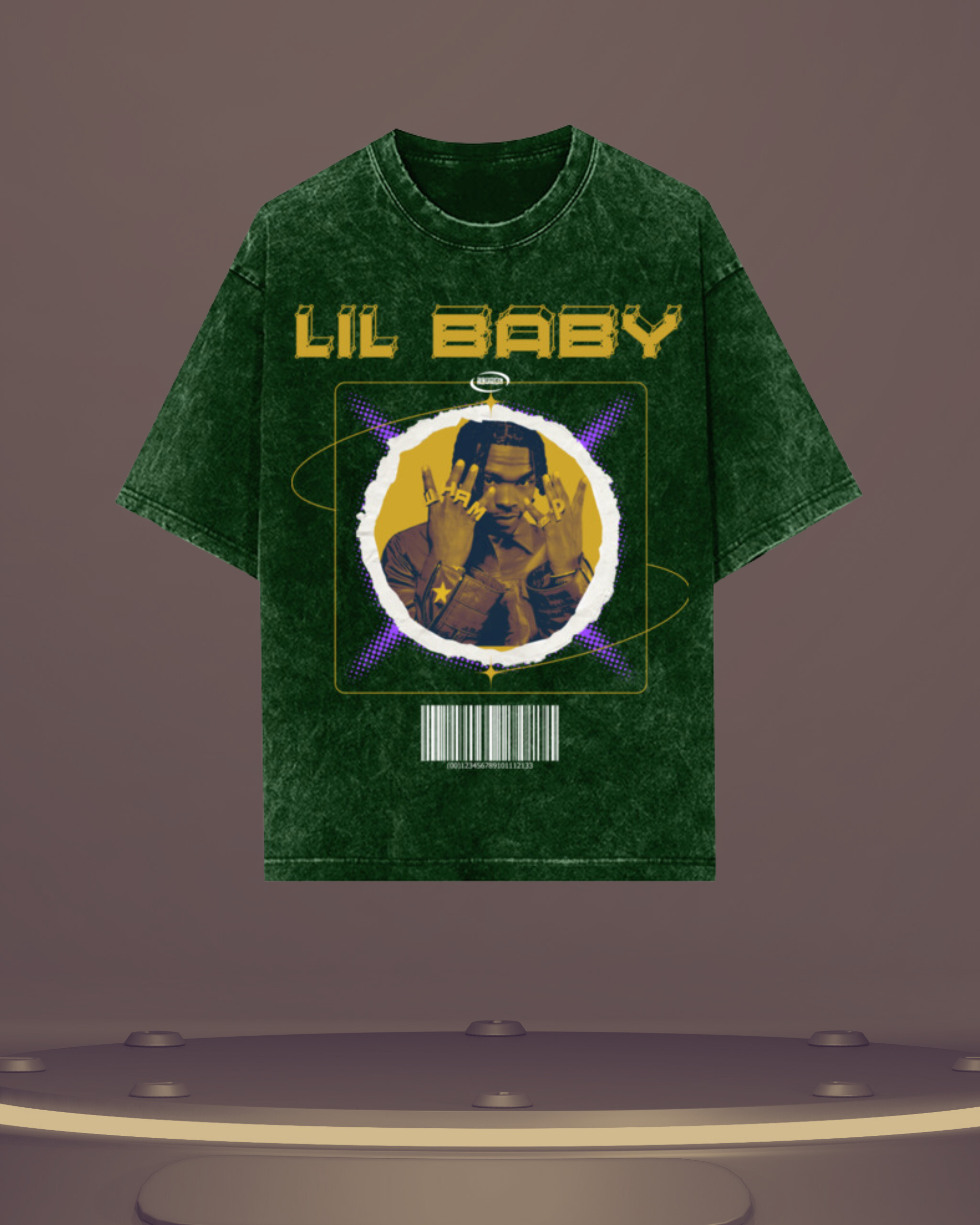 Lil Baby "WHAM" Acid Wash Oversized T-Shirt