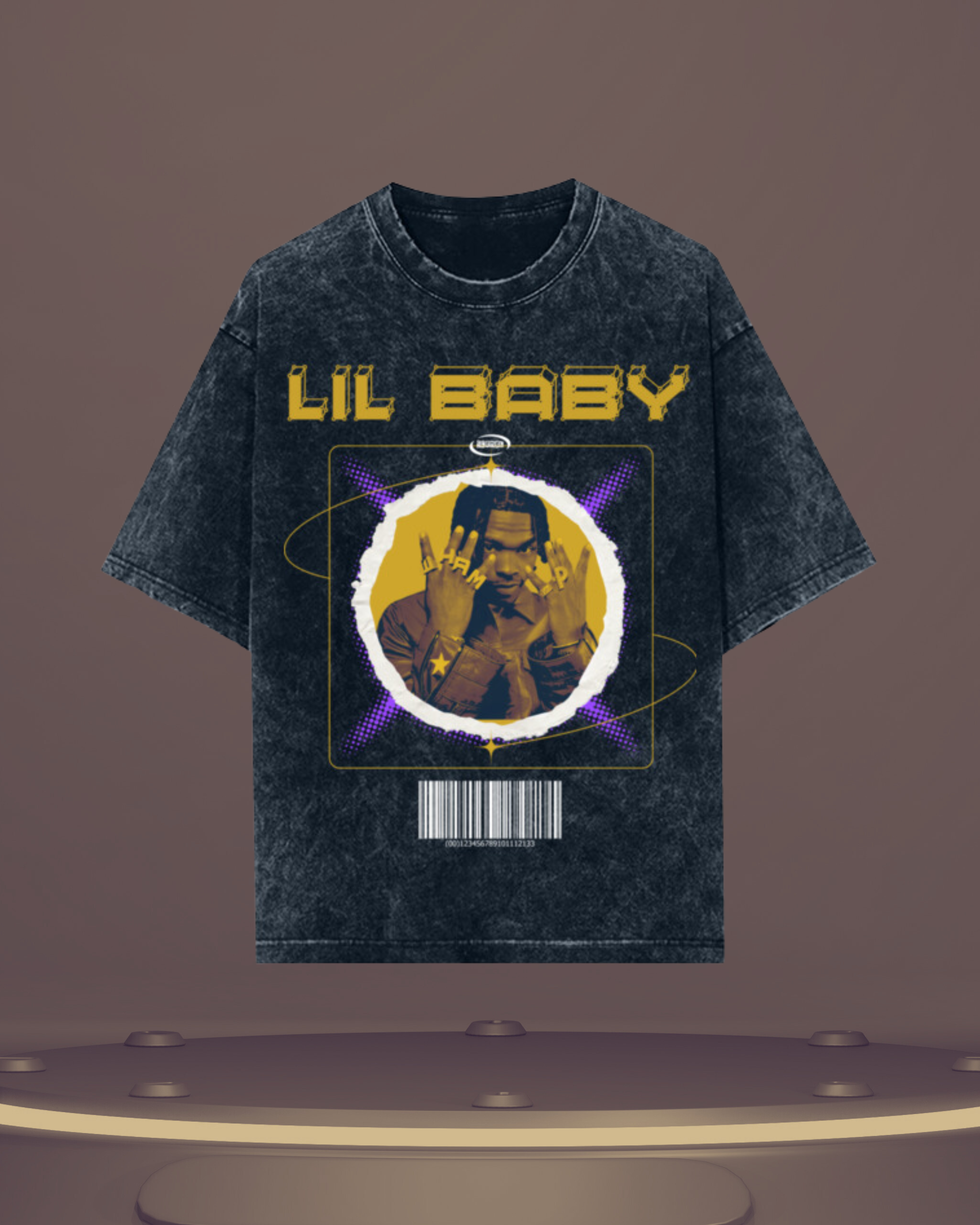 Lil Baby "WHAM" Acid Wash Oversized T-Shirt