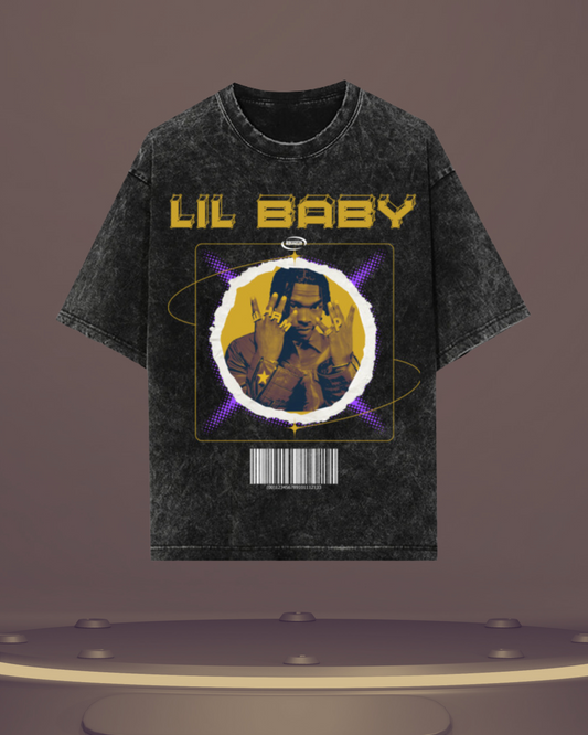 Lil Baby "WHAM" Acid Wash Oversized T-Shirt