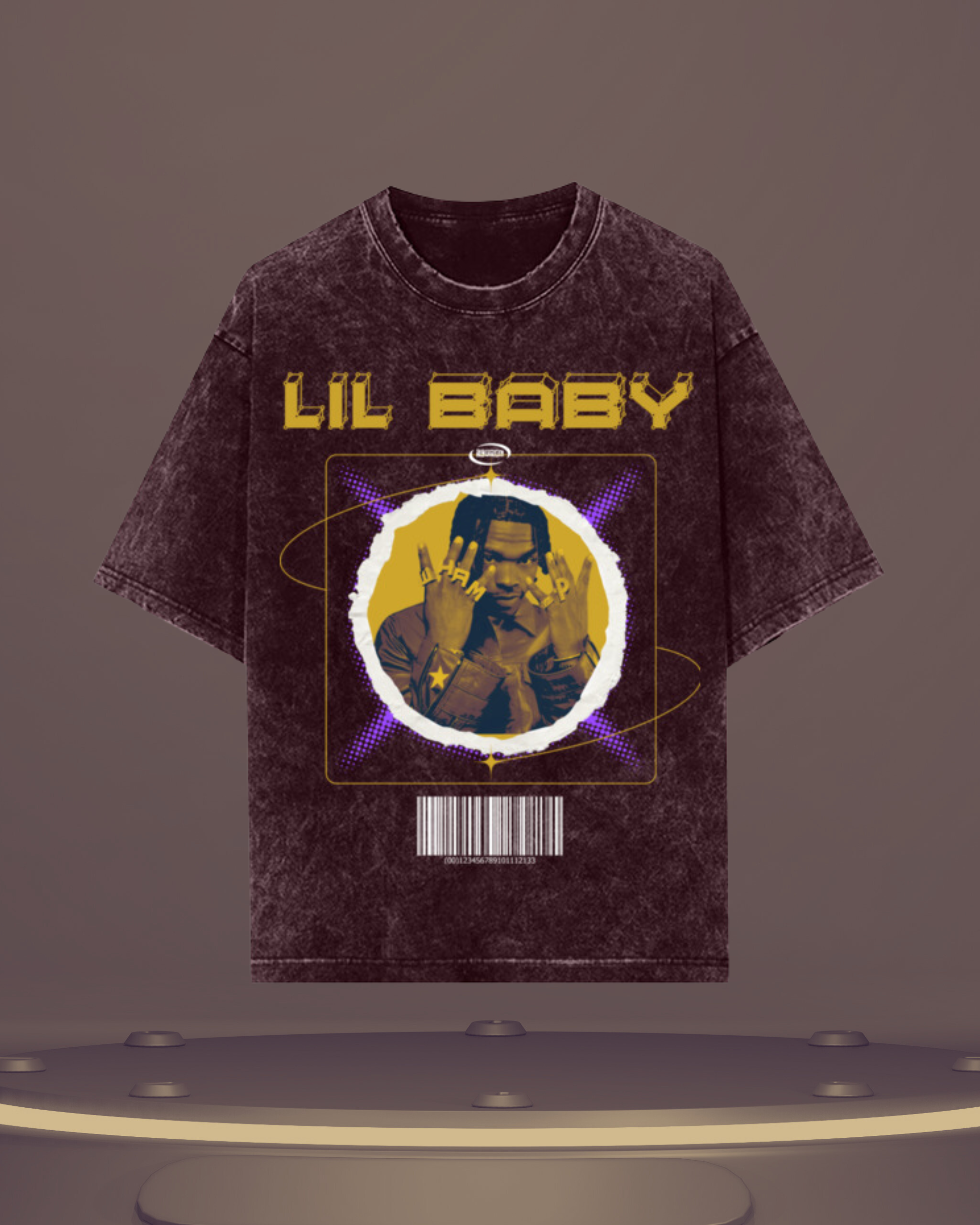 Lil Baby "WHAM" Acid Wash Oversized T-Shirt