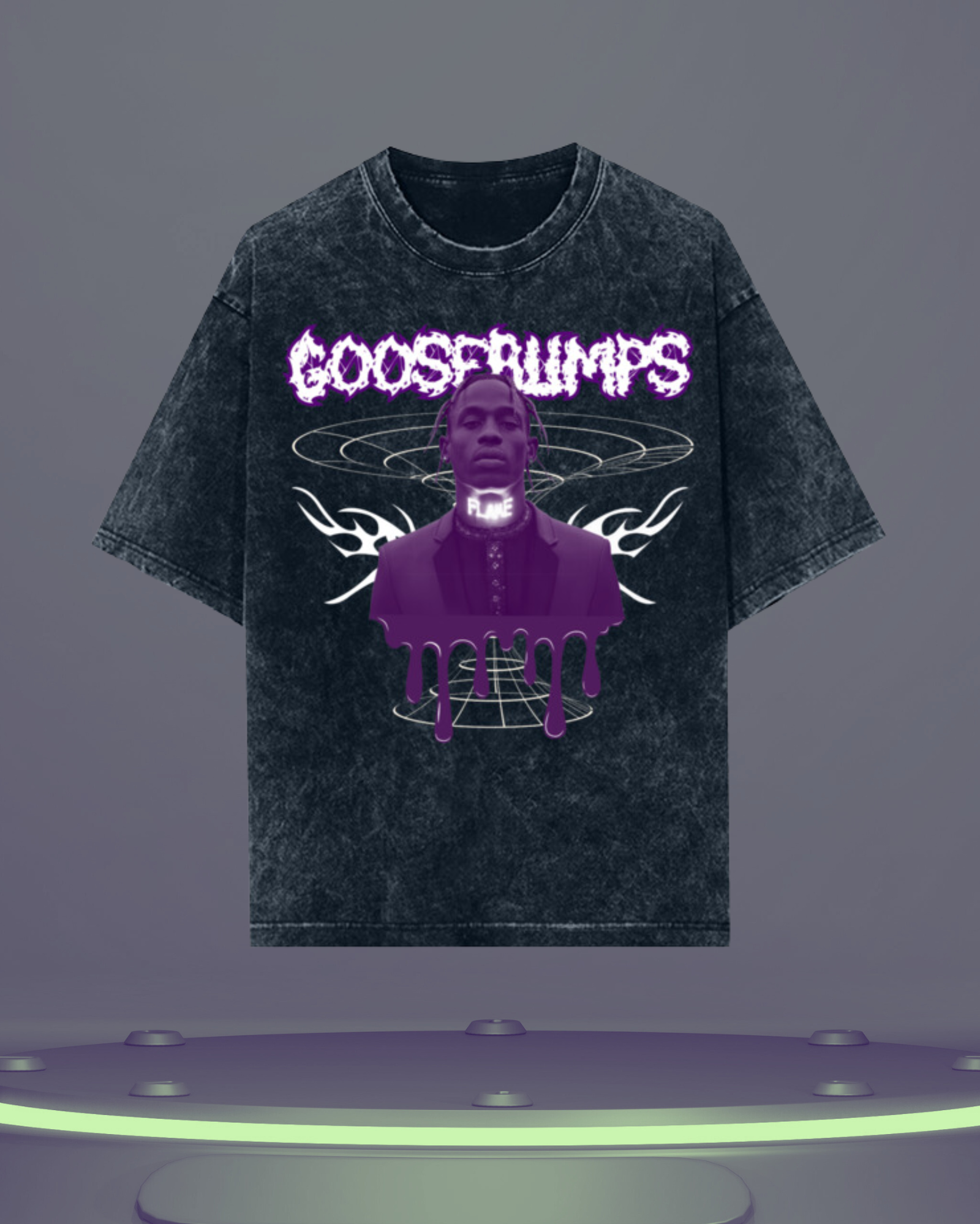 Travis Scott "Goosebumps" Acid Wash Oversized T shirt