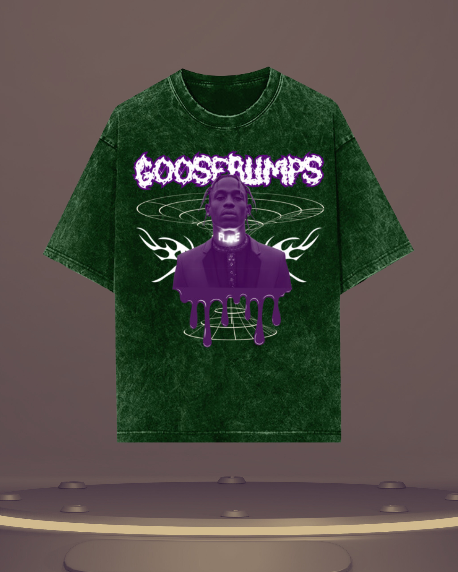 Travis Scott "Goosebumps" Acid Wash Oversized T shirt