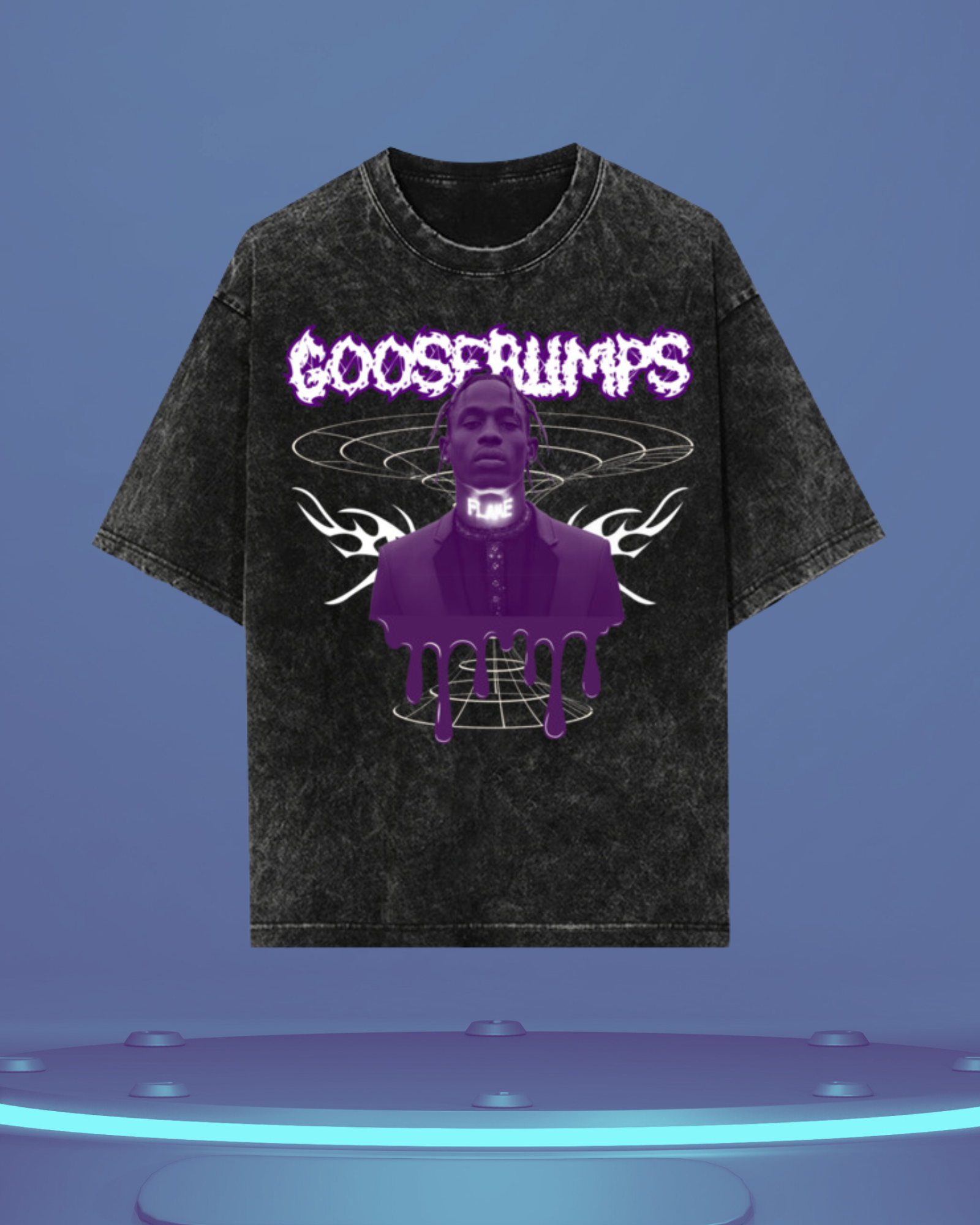 Travis Scott "Goosebumps" Acid Wash Oversized T shirt