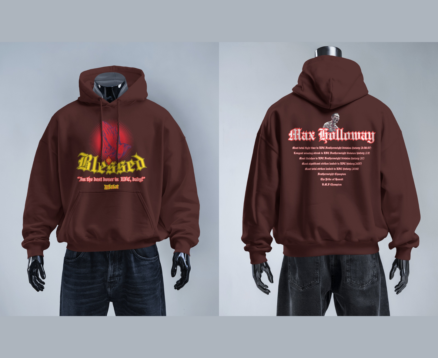 Max "Blessed" Holloway Oversized Hoodie