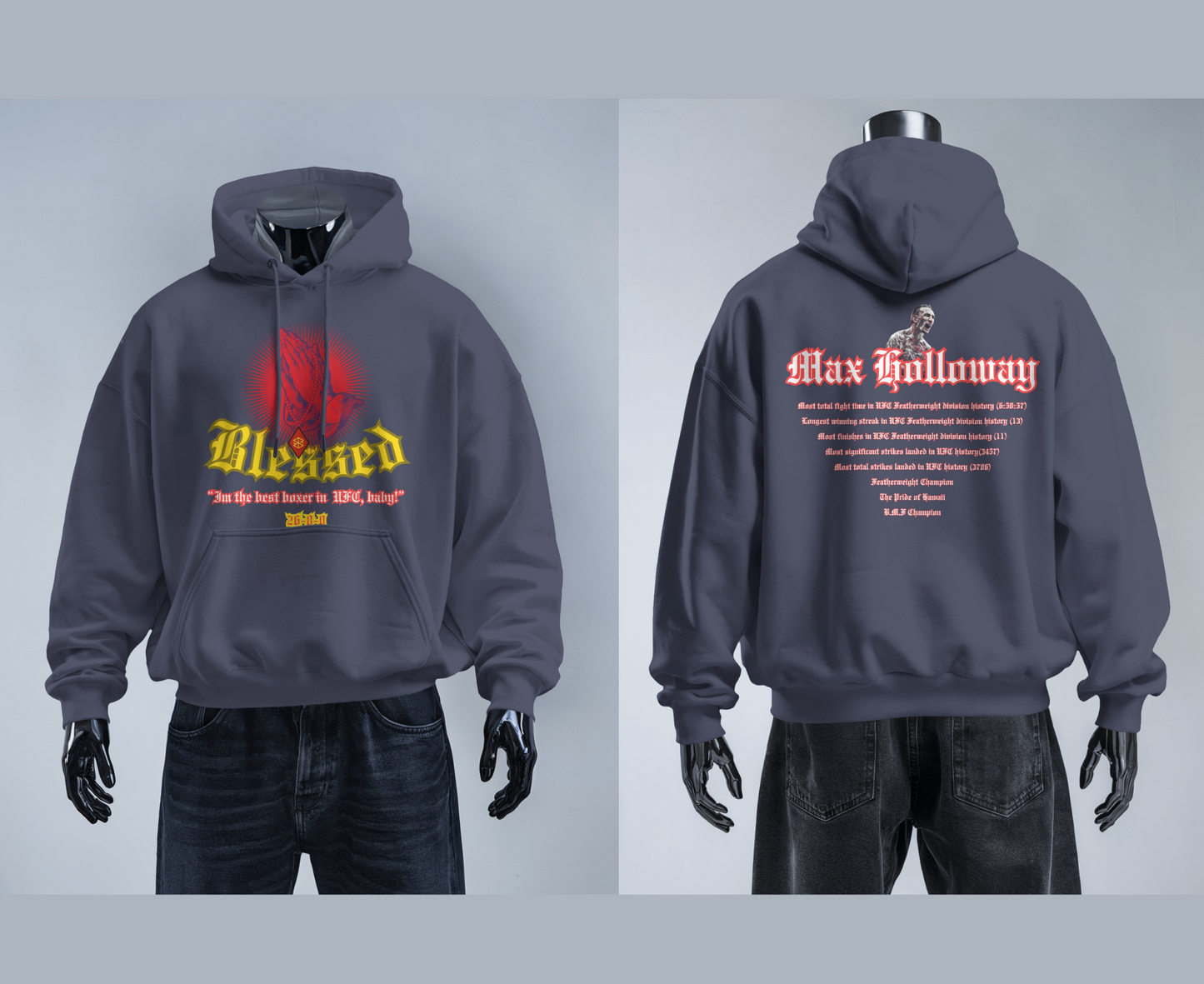 Max "Blessed" Holloway Oversized Hoodie