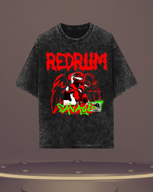 21 Savage "Redrum" Acidwash Oversized T shirt